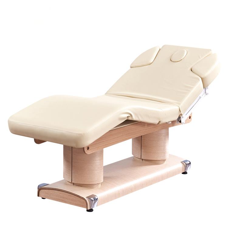 Wellness Spa And Salon - سرير تدليك كهربائي بقاعدة خشبية ملونة