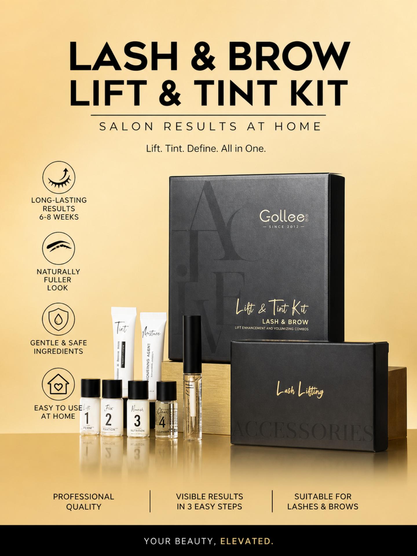 Brow Lamination Kit - مجموعة جولي لرفع الرموش وتلوينها، مجموعة