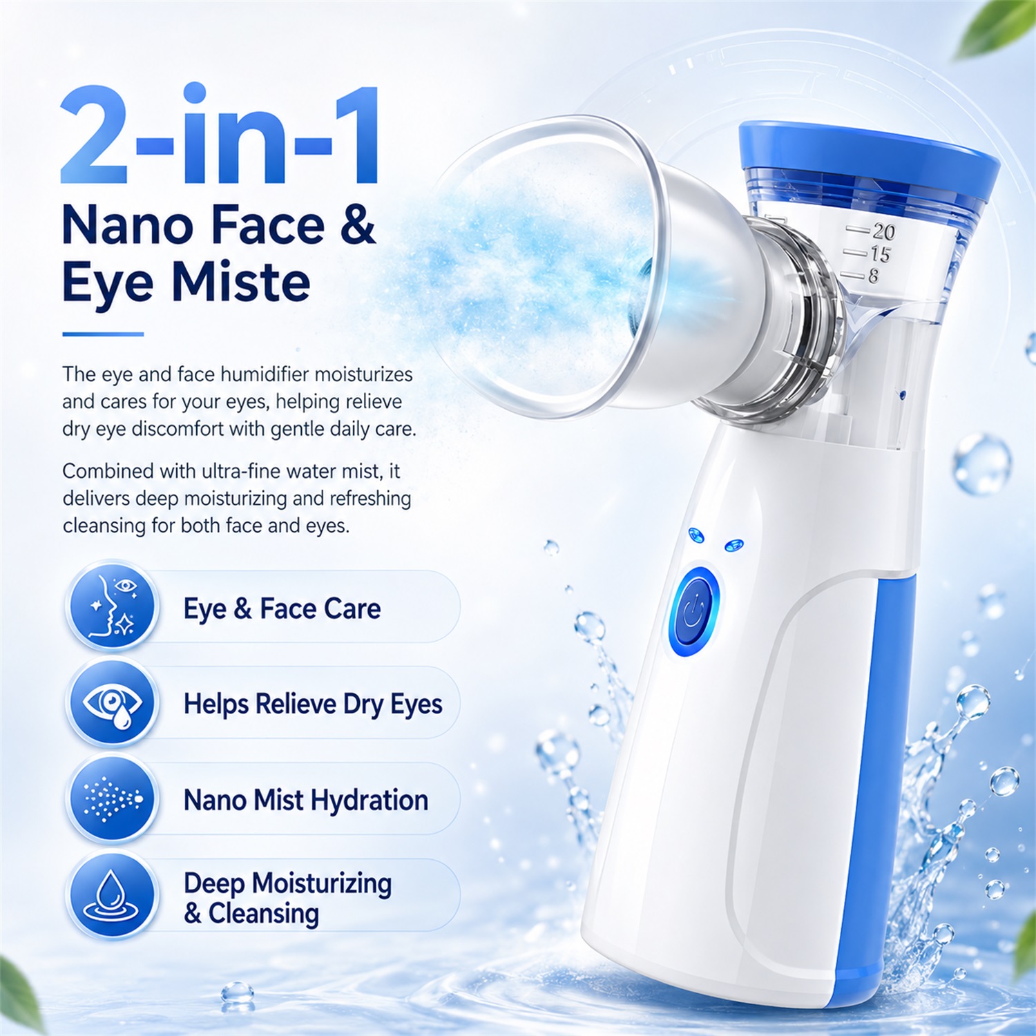 Facial Steamer Nano - جهاز ترطيب الوجه المحمول بالبخار النانوي،